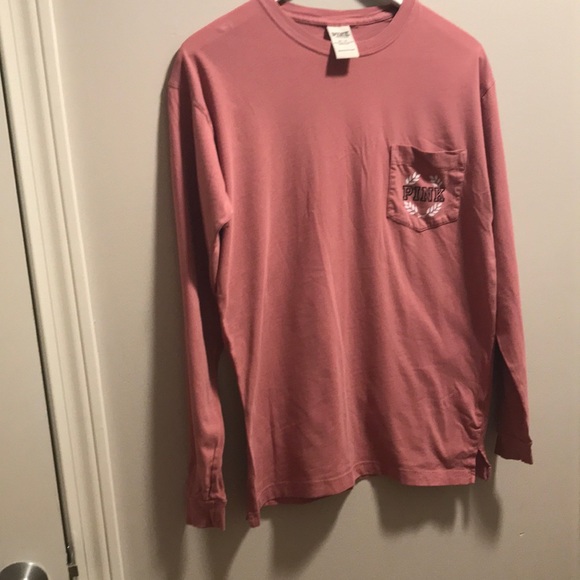 VS Pink long sleeve pocket t-shirt. Size XS. Mauve. Great condition. - Picture 1 of 4